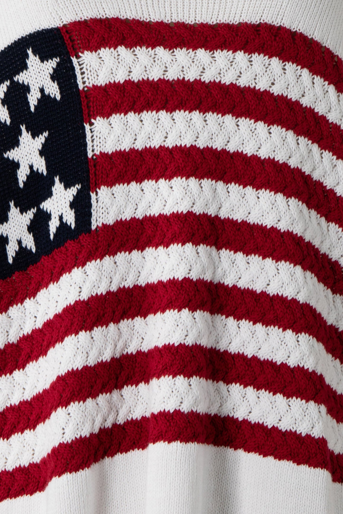 FLAG CROCHET KNIT SWEATER TOP