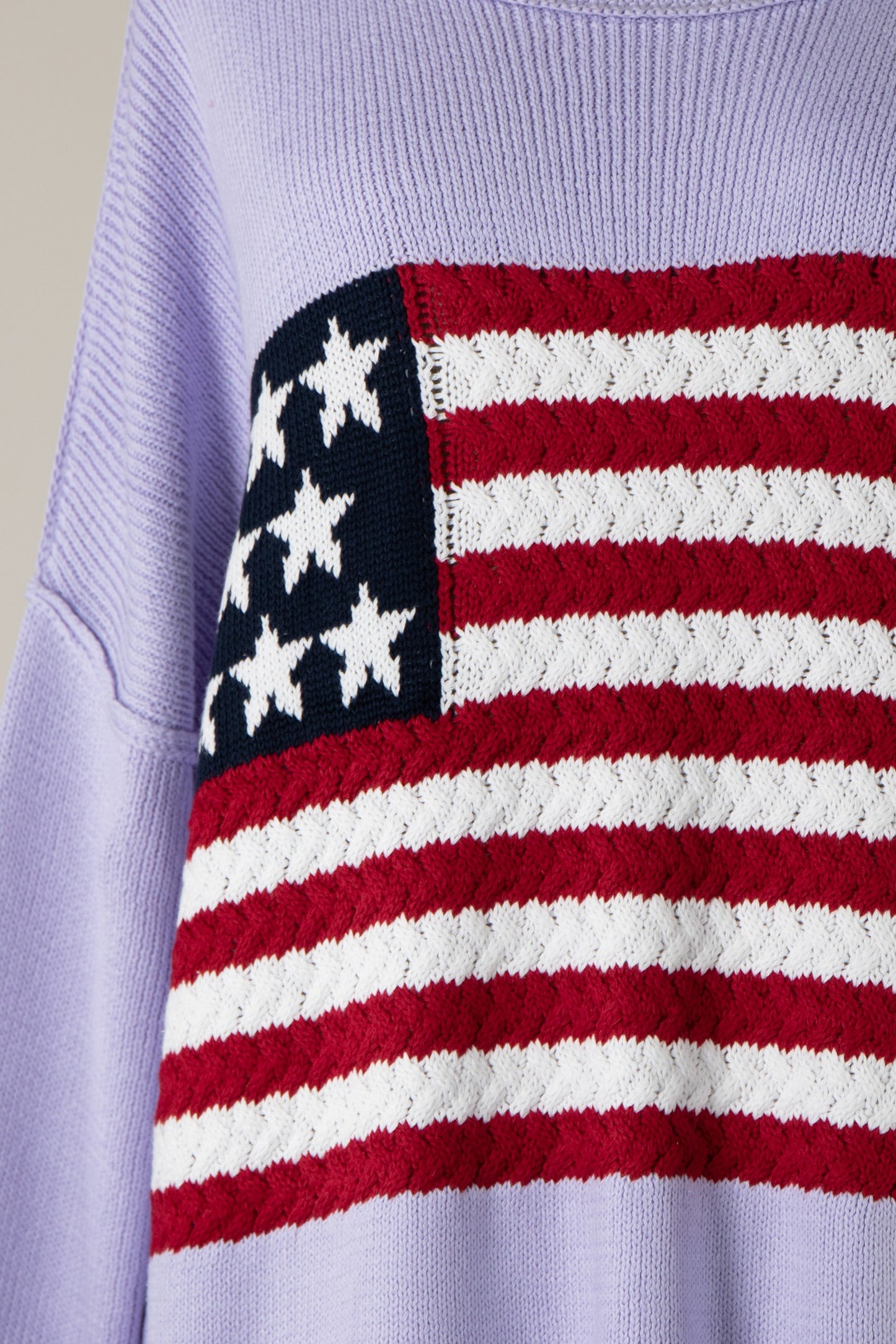 FLAG CROCHET KNIT SWEATER TOP